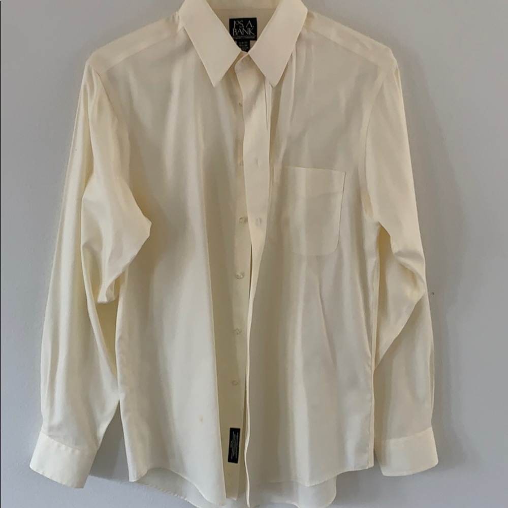 Jos A Bank Yellow Button Down Dress Shirt